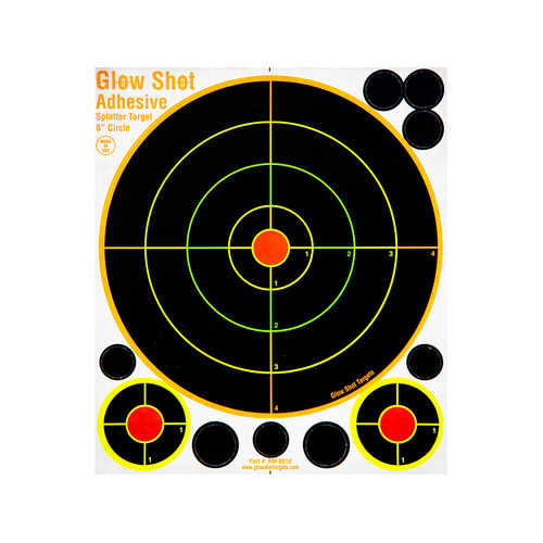 Eagleye Glowshot 8 Inch Adhesive Splatter Shooting Target - 25Pk #gs8A-25