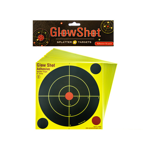 Eagleye Glowshot 6 Inch Dayglow Adhesive Splatter Shooting Target - 50Pk #gs6D-50