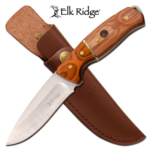 Elk Ridge Drop Point Fine Edge Fixed Blade Knife - 8.75 Inches Full Tang #er-200-19Dn