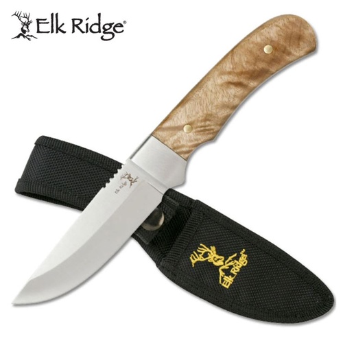 Elk Ridge Hunting Drop Point Half Serrated Fixed Blade Knife - 8 Inch Overall W Sheath #er-107