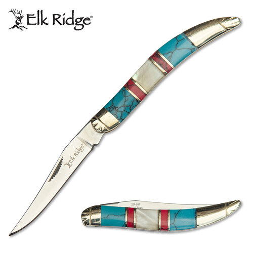 Elk Ridge 5.25 Inch Toothpick Mop Stone Manual Folding Knife - Mirror Finish #er-952Bmop