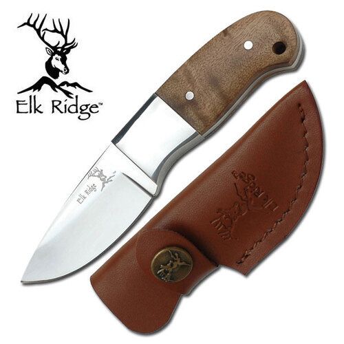 Elk Ridge 4.5 Inch Drop Point Fixed Blade Knife - W Leather Sheath #er-111