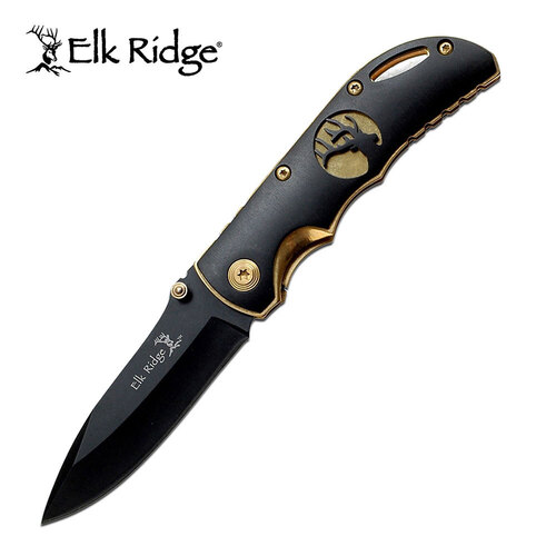 Elk Ridge Folding Blade Gentleman's Knife 160 Mm - Gold W Black #er-134