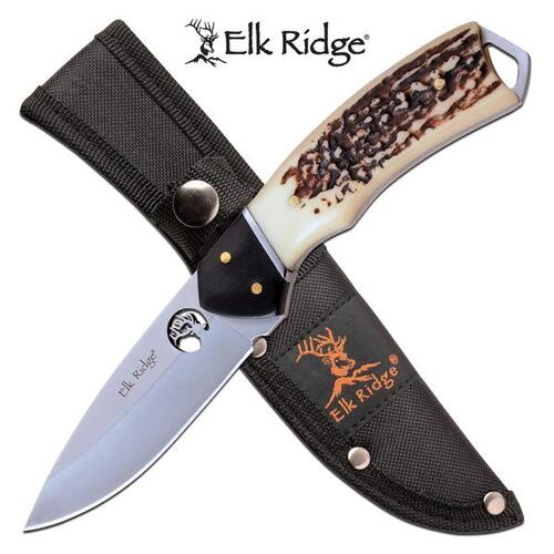 Elk Ridge 203Mm Overall Jigged Bone Handle Knife - W Black Nylon Sheath #er-200-21Jb