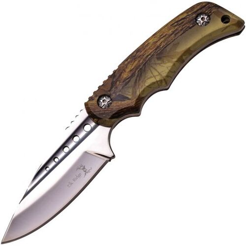 Elk Ridge 7 Inch Overall Fixed Blade Knife W Nylon Sheath - Camo #er-535Bc