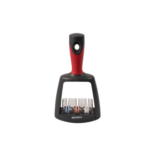Edge Master 3 Stage Ceramic Water Kitchen Knife Sharpener - Red W Anti-Slip Feet #00716