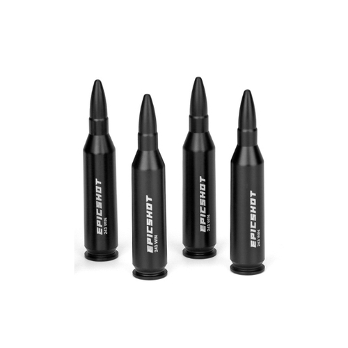 Epicshot Premium Metal Snap Caps - 243 Win 4pk Black #es119107