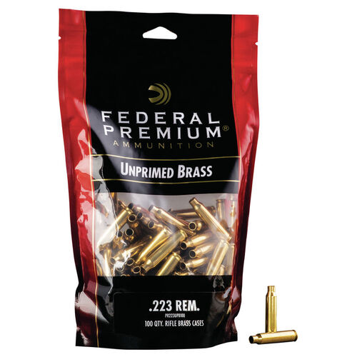 Federal Unprimed Brass 223 Rem - 100 Pack Rifle Brass Case #fup223