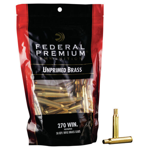 Federal Unprimed Brass 270 Win Rifle Brass Cases - 50 Pack #fup270