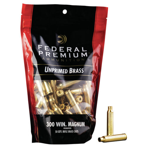 Federal Unprimed Brass 300 Win Magnum Rifle Brass Cases - 50 Pack #fup300Win