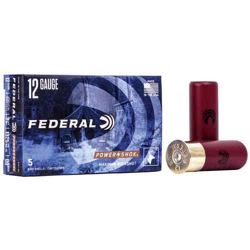 Federal Power Shok Buckshot 00/sg Buck 9 Pellet 1325 Fps - 12g #Ff12700