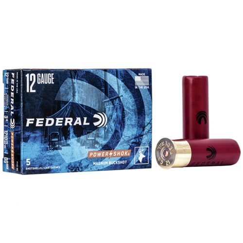 Federal Power Shok 3" 00 Buck 15 Pellet 1210 Fps - 12g #Ff13100