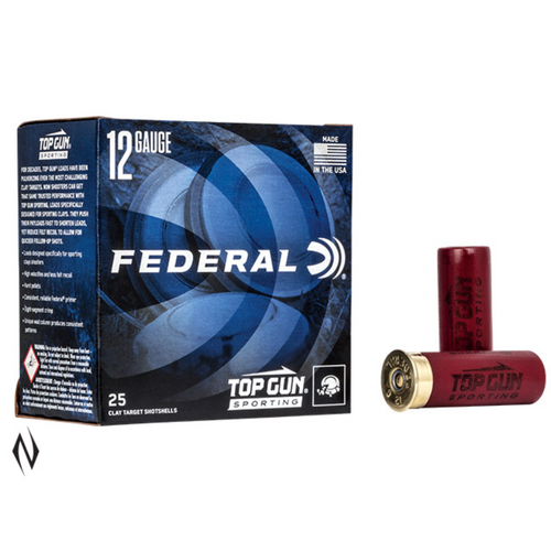 Federal Top Gun Sporting Clays 12 Gauge Ammo High Velocity 25pack #ftgsf12875