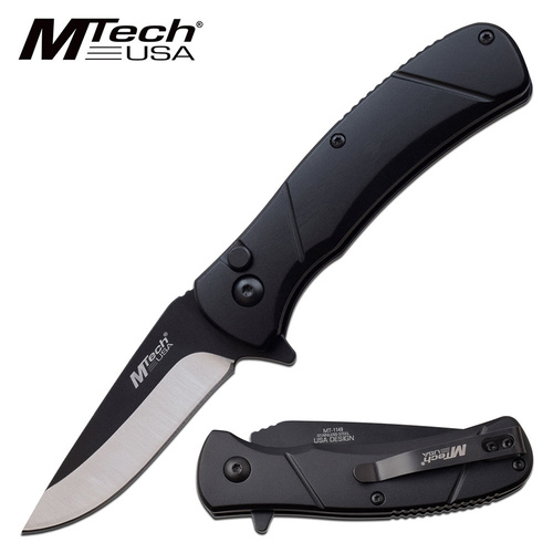 Mtech Ball Bearing Folding Knife - Black Anodized Aluminum Handle #k-Mt-1149Bk