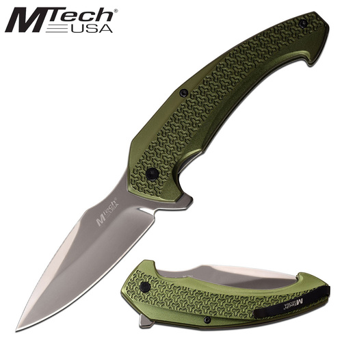 Mtech Ball Bearing Pivot Pocket Knife - Green Anodized Aluminum Handle #k-mt-1063gn