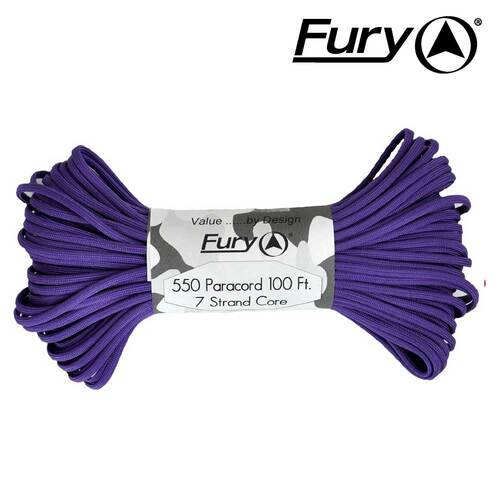 Fury Camping Outdoor Purple Paracord - 100ft #99353