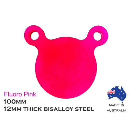 Glow Shot Steel Gongs Target 100mm  Ar500 12mm Thick Bisalloy - Pink #Gs100 Pink