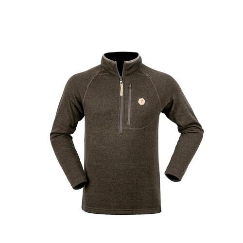 Hunters Element Clarence Knit Ls Zip Walnut Brown [3xl]