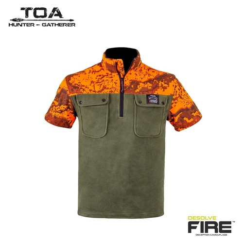 Hunters Element Ngahere Bush Shirt Kids Forest Green / Desolve Fire [sz4]