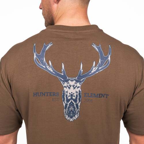 Hunters Element Alpha Stag Tee Premium Crew Neck T-shirt - Khaki #alpha Kha [size 4xl]