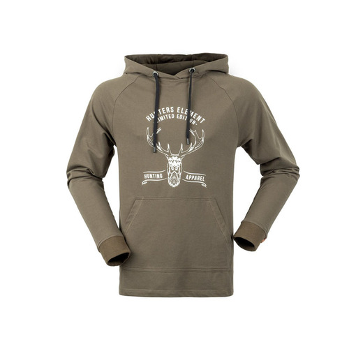 Hunters Element Mens Outdoor Lightweight Red Stag Hood Pullover - Khaki #red Ka [size L]
