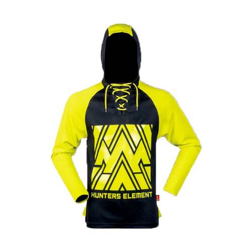 Hunters Element Tradie Long Sleeve Summer Hoodie - Fluoro Yellow #tradie Fy [size S]