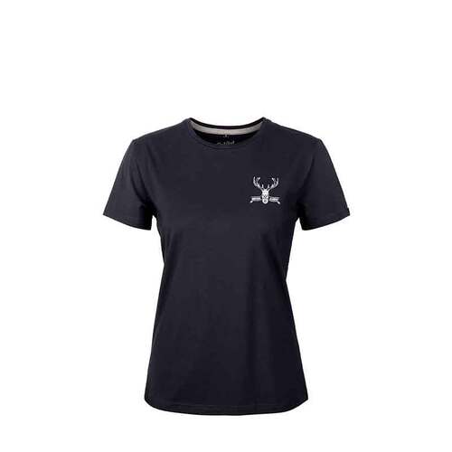 Hunters Element Red Stag Tee Womens - Black #red Stag Bl [size 18]