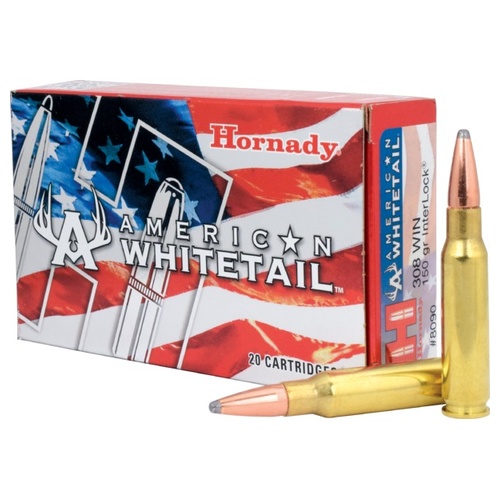 Hornady 8090 American Whitetail 308 Win 150 Gr Sp Hunting Ammo 20 Rounds