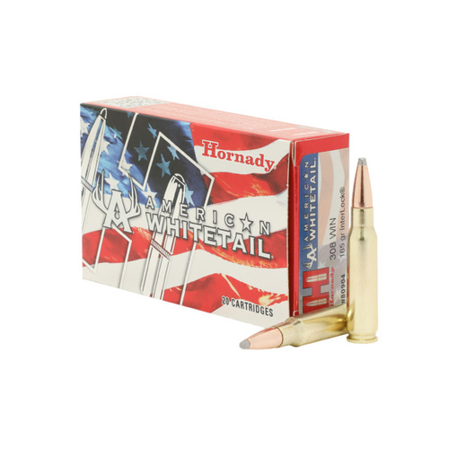 Hornady American Whitetail 308 Win 165 Gr Sp Interlock Hunting Ammo 20 Rounds