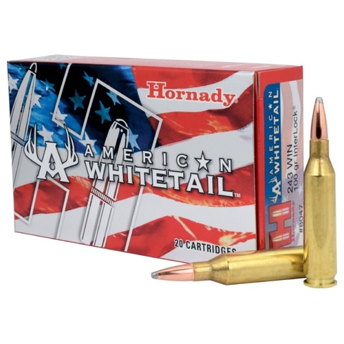 Hornady 8047 American Whitetail 243 Win 100 Gr Interlock Sp Ammo 20 Rounds