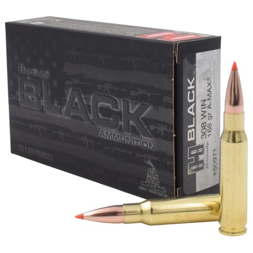 Hornady 80971 Black 308 Win 168gr A-max Match Ammunition 20 Rounds