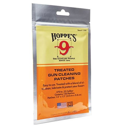 Hoppe's Treated Gun Cleaning Patches For 270- 35Cal 120Pcs #1199