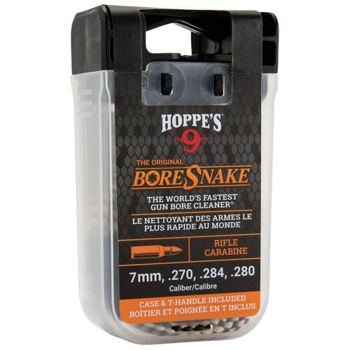 Hoppes Gun Cleaner Boresnake Fit In Backpack Patented Case Design Pull T-handle - .270 Cal 7mm Rifle #Hp24014d