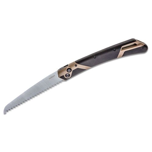 Kershaw Taskmaster 2 Folding Saw Button Lock - 7 Inch Nickel Plated Serrated Blade #2556