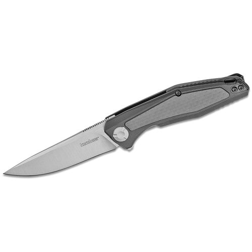 Kershaw Tactical Folding Knife 3 Inch Modified Drop Point Blade - Black G10 Handles With Carbon Fiber Inlays #4037