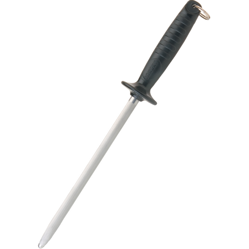 Lansky Classic Butcher Rod Style Sharpener Steel Sharp Stick Hand Guard - 9 Inches Black #Llss9s