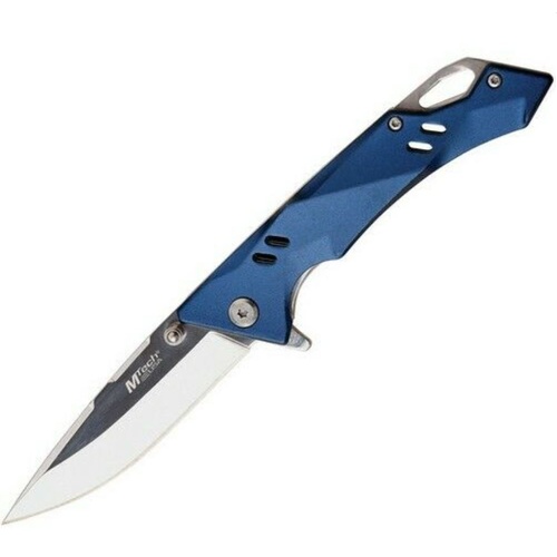 Mtech Manual Folding Pocket Knife - Blue Aluminum Handle W Framelock #mt-1142Bl