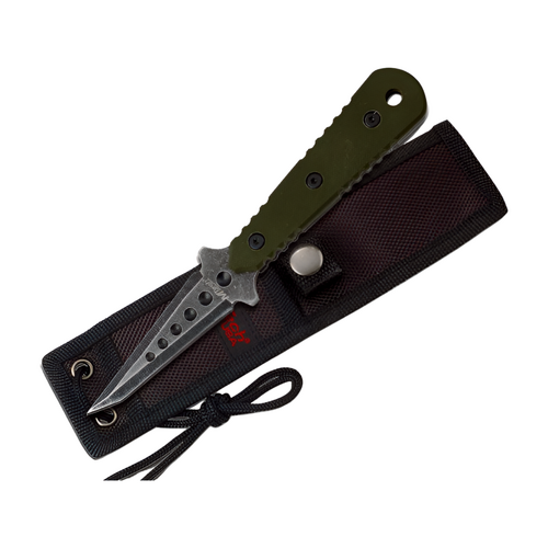 Mtech Usa Tanto Fixed Blade Knife W Nylon Sheath - 7.5 Inch Overall Green #mt-20-37Gn