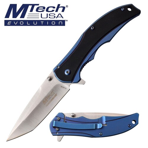Mtech Evolution 3.5 Inch Tanto Fine Edge Blade Folding Knife - W G10 Overlay #Mte-fdr014t