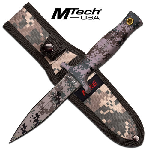 Mtech 9 Inch Fixed Blade Boot Knife W Sheath - Digital Camo #mt-097Dg