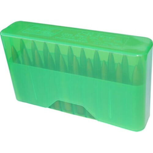 Mtm Case-gard Slip-top Rifle Ammo Box 20 Round 30-06/30-30/270 Win - Green #j20-l-16