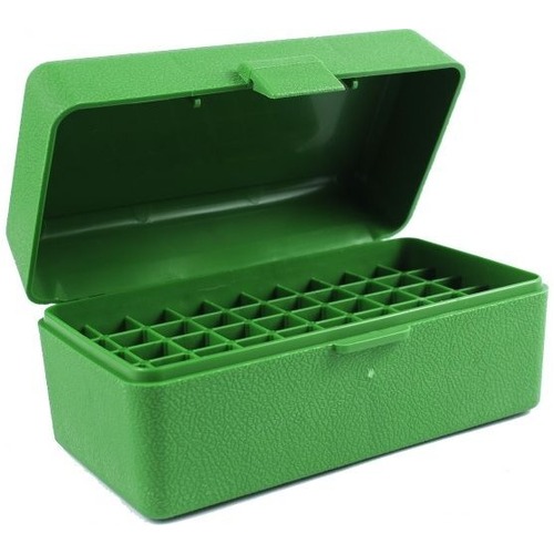 Mtm Case-gard Rifle Ammo Box 50 Round Flip-top 375 Remington Ultra Magnum - Green #rlld-50-10