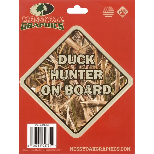 Mossy Oak Peel Sticker 'duck Hunter On Board'