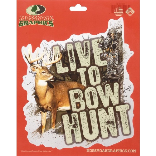 Mossy Oak Peel Sticker 'live To Bow Hunt'