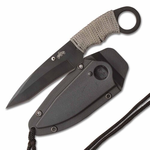 Master 6.75 Inch Tanto Tacticak Nect Knife - W Cord-wrapped Steel Handel  # Mu-1119gc