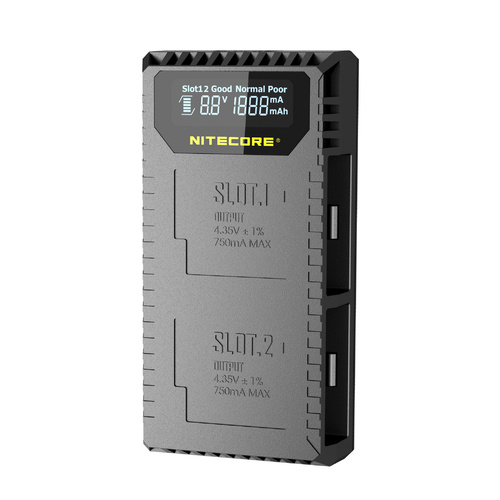 Nitecore Usb Dual Slot Battery Charger - For Gopro Hero Battery #ugp5