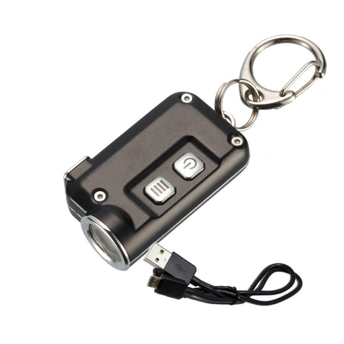 Nitecore Usb Rechargeable Led Keyring Torch - 380 Lumens #tini Black