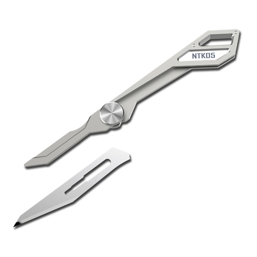 Nitecore Ultra Small Folding Keychain Knife Scalpel - Tiny Titanium Lightweight 2.16 Inches #ntk05