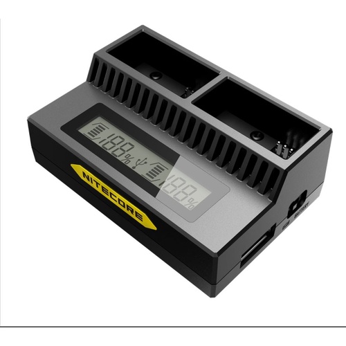 Nitecore Professional Au Mf018 Double Usb Charger For Hero3 And Hero3 Plus - Black #ugp3