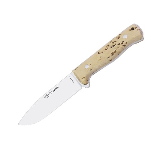 Nieto 1049-a Vanadium Steel 11.5cm Fixed Blade Knife - Curly Birch Wood Handle #N-1049a